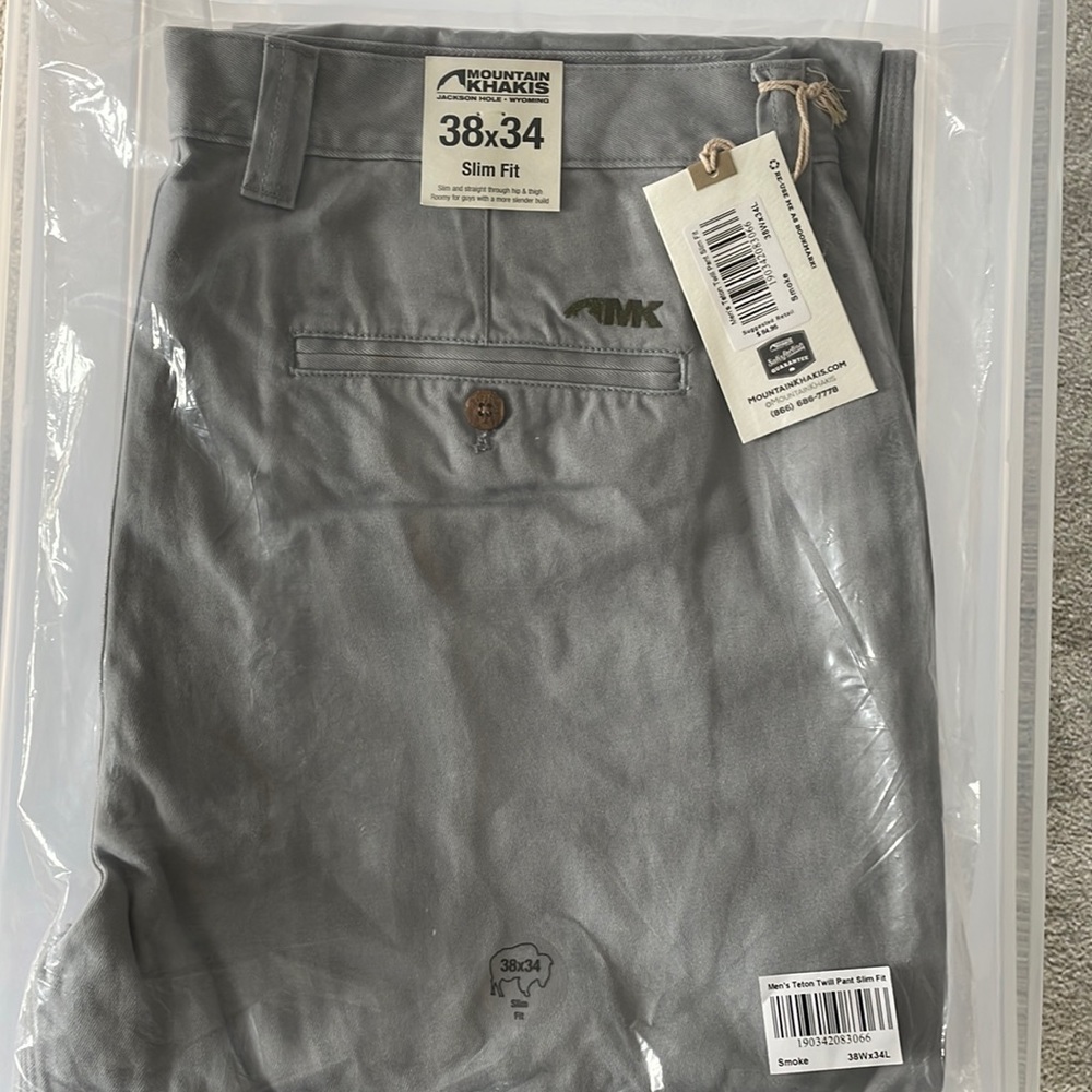 Mountain Khakis Gray Pants - 38x34 Slim